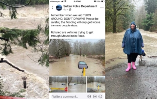 raging river, car floating and flood apparel